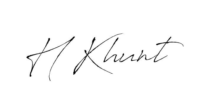 Create a beautiful signature design for name H Khunt. With this signature (Antro_Vectra) fonts, you can make a handwritten signature for free. H Khunt signature style 6 images and pictures png