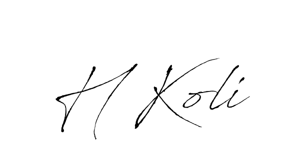 Design your own signature with our free online signature maker. With this signature software, you can create a handwritten (Antro_Vectra) signature for name H Koli. H Koli signature style 6 images and pictures png