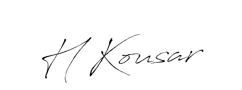 Create a beautiful signature design for name H Kousar. With this signature (Antro_Vectra) fonts, you can make a handwritten signature for free. H Kousar signature style 6 images and pictures png