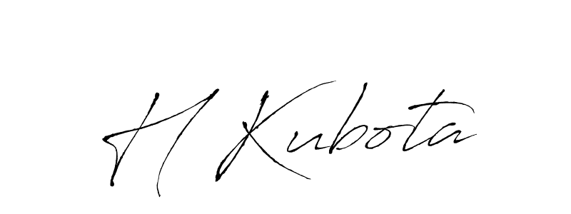 Design your own signature with our free online signature maker. With this signature software, you can create a handwritten (Antro_Vectra) signature for name H Kubota. H Kubota signature style 6 images and pictures png