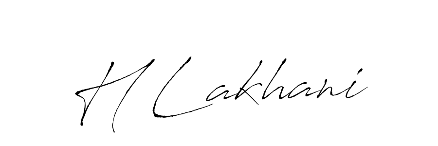 if you are searching for the best signature style for your name H Lakhani. so please give up your signature search. here we have designed multiple signature styles  using Antro_Vectra. H Lakhani signature style 6 images and pictures png