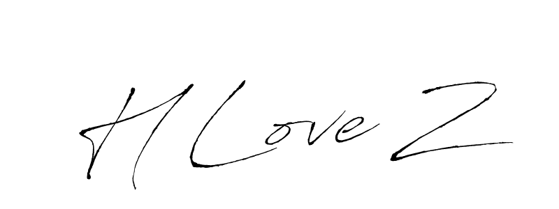 How to make H Love Z name signature. Use Antro_Vectra style for creating short signs online. This is the latest handwritten sign. H Love Z signature style 6 images and pictures png