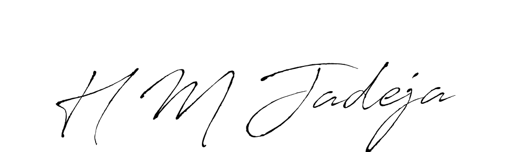 The best way (Antro_Vectra) to make a short signature is to pick only two or three words in your name. The name H M Jadeja include a total of six letters. For converting this name. H M Jadeja signature style 6 images and pictures png