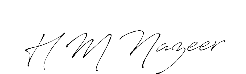 Antro_Vectra is a professional signature style that is perfect for those who want to add a touch of class to their signature. It is also a great choice for those who want to make their signature more unique. Get H M Nazeer name to fancy signature for free. H M Nazeer signature style 6 images and pictures png
