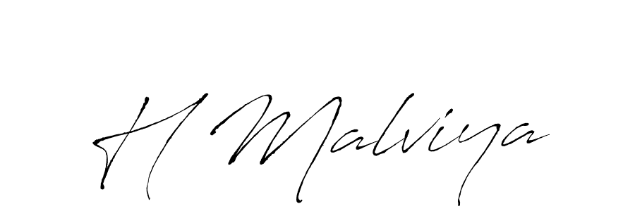 Make a beautiful signature design for name H Malviya. With this signature (Antro_Vectra) style, you can create a handwritten signature for free. H Malviya signature style 6 images and pictures png