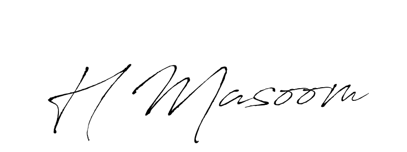 if you are searching for the best signature style for your name H Masoom. so please give up your signature search. here we have designed multiple signature styles  using Antro_Vectra. H Masoom signature style 6 images and pictures png