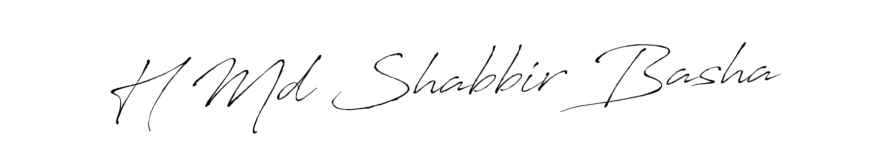 How to make H Md Shabbir Basha name signature. Use Antro_Vectra style for creating short signs online. This is the latest handwritten sign. H Md Shabbir Basha signature style 6 images and pictures png