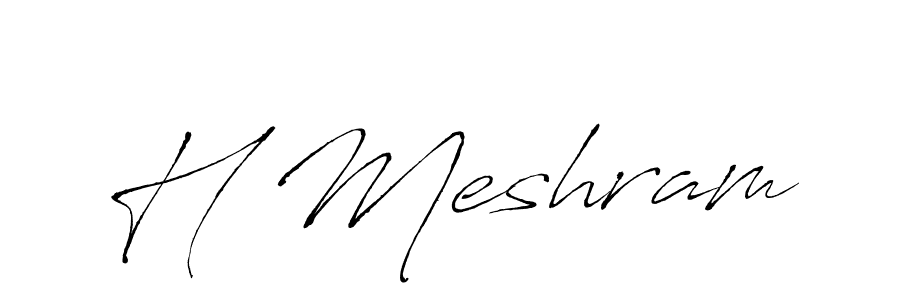 Use a signature maker to create a handwritten signature online. With this signature software, you can design (Antro_Vectra) your own signature for name H Meshram. H Meshram signature style 6 images and pictures png