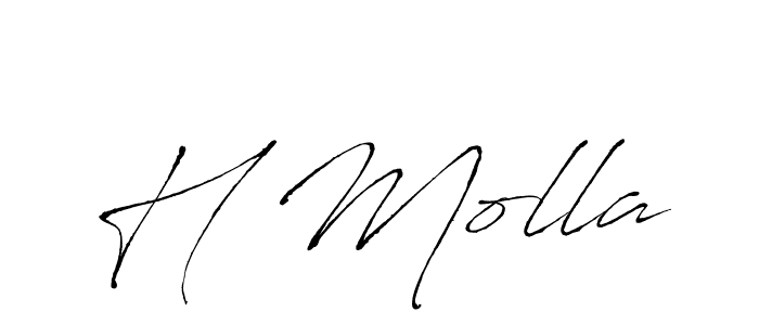 Design your own signature with our free online signature maker. With this signature software, you can create a handwritten (Antro_Vectra) signature for name H Molla. H Molla signature style 6 images and pictures png