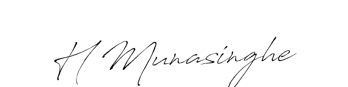 You should practise on your own different ways (Antro_Vectra) to write your name (H Munasinghe) in signature. don't let someone else do it for you. H Munasinghe signature style 6 images and pictures png