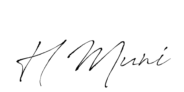 Also we have H Muni name is the best signature style. Create professional handwritten signature collection using Antro_Vectra autograph style. H Muni signature style 6 images and pictures png