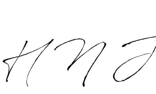 Create a beautiful signature design for name H N J. With this signature (Antro_Vectra) fonts, you can make a handwritten signature for free. H N J signature style 6 images and pictures png