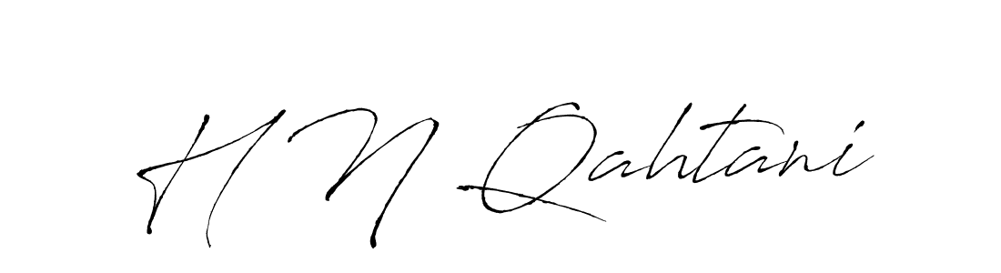 How to make H N Qahtani name signature. Use Antro_Vectra style for creating short signs online. This is the latest handwritten sign. H N Qahtani signature style 6 images and pictures png