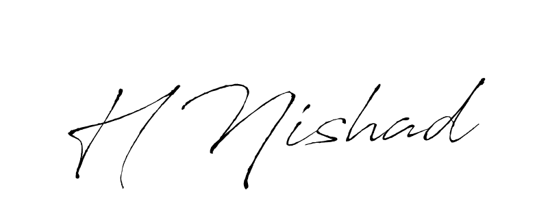 Use a signature maker to create a handwritten signature online. With this signature software, you can design (Antro_Vectra) your own signature for name H Nishad. H Nishad signature style 6 images and pictures png