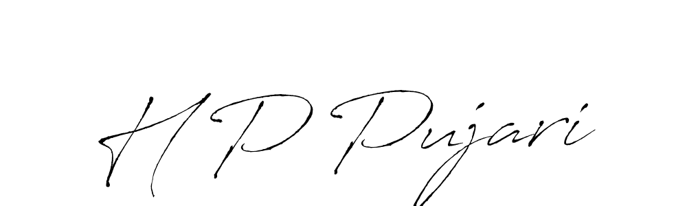 Make a beautiful signature design for name H P Pujari. With this signature (Antro_Vectra) style, you can create a handwritten signature for free. H P Pujari signature style 6 images and pictures png