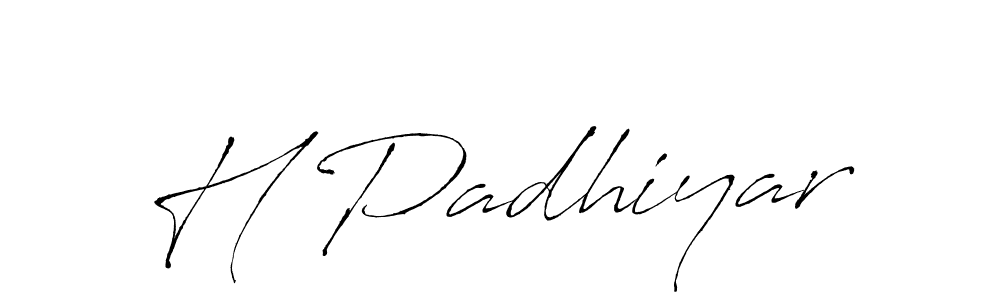 Use a signature maker to create a handwritten signature online. With this signature software, you can design (Antro_Vectra) your own signature for name H Padhiyar. H Padhiyar signature style 6 images and pictures png