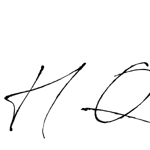 Create a beautiful signature design for name H Q. With this signature (Antro_Vectra) fonts, you can make a handwritten signature for free. H Q signature style 6 images and pictures png