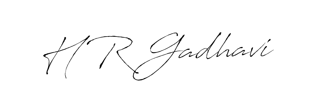 How to make H R Gadhavi name signature. Use Antro_Vectra style for creating short signs online. This is the latest handwritten sign. H R Gadhavi signature style 6 images and pictures png