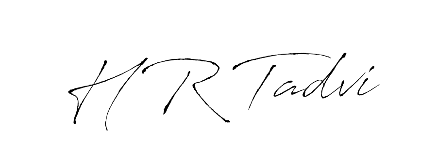 How to make H R Tadvi name signature. Use Antro_Vectra style for creating short signs online. This is the latest handwritten sign. H R Tadvi signature style 6 images and pictures png