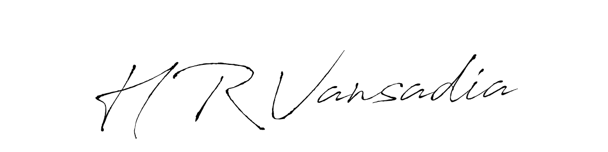 Similarly Antro_Vectra is the best handwritten signature design. Signature creator online .You can use it as an online autograph creator for name H R Vansadia. H R Vansadia signature style 6 images and pictures png