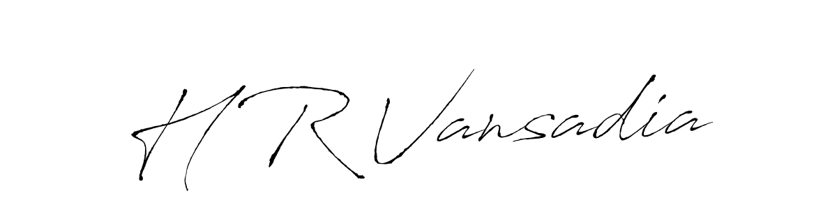 Also we have H R Vansadia name is the best signature style. Create professional handwritten signature collection using Antro_Vectra autograph style. H R Vansadia signature style 6 images and pictures png