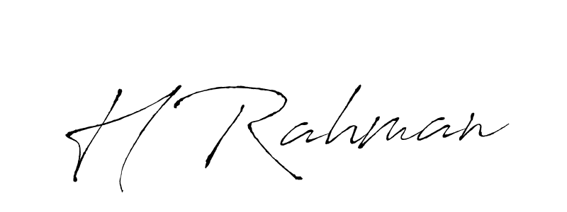 Make a beautiful signature design for name H Rahman. With this signature (Antro_Vectra) style, you can create a handwritten signature for free. H Rahman signature style 6 images and pictures png