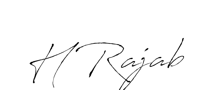 Make a beautiful signature design for name H Rajab. With this signature (Antro_Vectra) style, you can create a handwritten signature for free. H Rajab signature style 6 images and pictures png