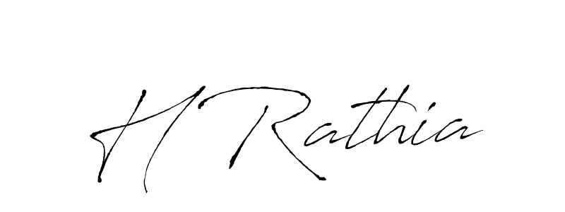 The best way (Antro_Vectra) to make a short signature is to pick only two or three words in your name. The name H Rathia include a total of six letters. For converting this name. H Rathia signature style 6 images and pictures png