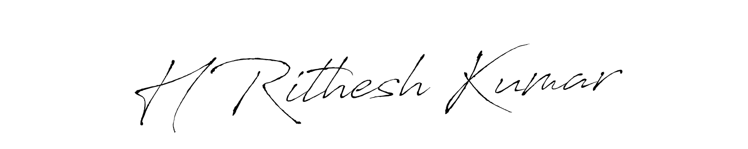 This is the best signature style for the H Rithesh Kumar name. Also you like these signature font (Antro_Vectra). Mix name signature. H Rithesh Kumar signature style 6 images and pictures png