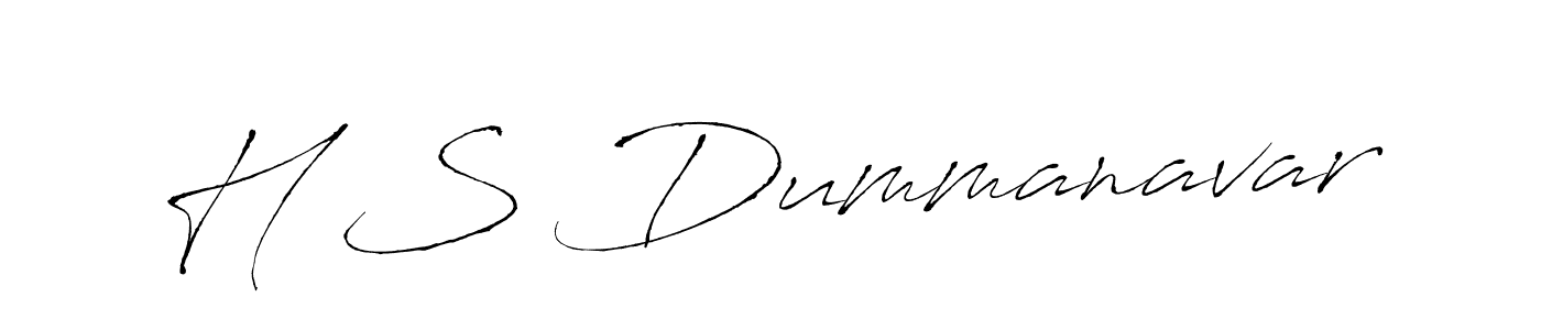 Make a beautiful signature design for name H S Dummanavar. With this signature (Antro_Vectra) style, you can create a handwritten signature for free. H S Dummanavar signature style 6 images and pictures png