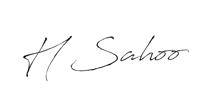 Use a signature maker to create a handwritten signature online. With this signature software, you can design (Antro_Vectra) your own signature for name H Sahoo. H Sahoo signature style 6 images and pictures png