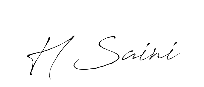 How to make H Saini name signature. Use Antro_Vectra style for creating short signs online. This is the latest handwritten sign. H Saini signature style 6 images and pictures png