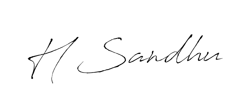 Make a beautiful signature design for name H Sandhu. With this signature (Antro_Vectra) style, you can create a handwritten signature for free. H Sandhu signature style 6 images and pictures png