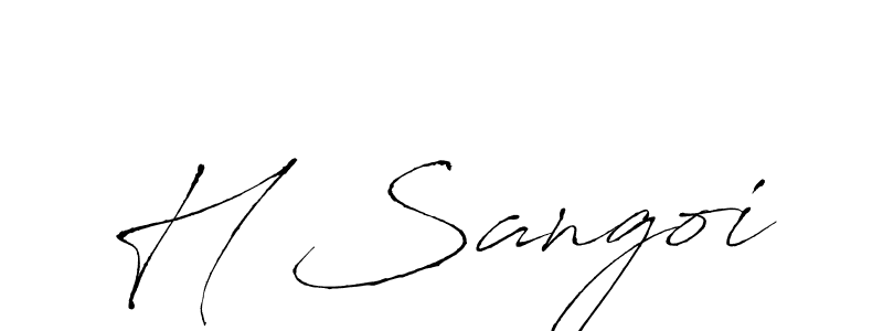 You should practise on your own different ways (Antro_Vectra) to write your name (H Sangoi) in signature. don't let someone else do it for you. H Sangoi signature style 6 images and pictures png