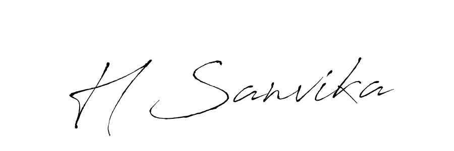 Design your own signature with our free online signature maker. With this signature software, you can create a handwritten (Antro_Vectra) signature for name H Sanvika. H Sanvika signature style 6 images and pictures png