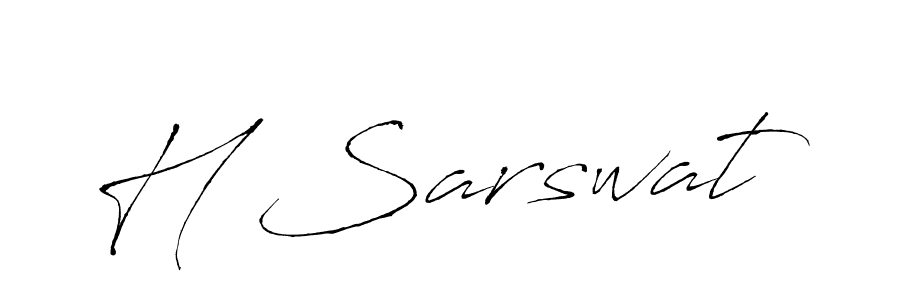 The best way (Antro_Vectra) to make a short signature is to pick only two or three words in your name. The name H Sarswat include a total of six letters. For converting this name. H Sarswat signature style 6 images and pictures png