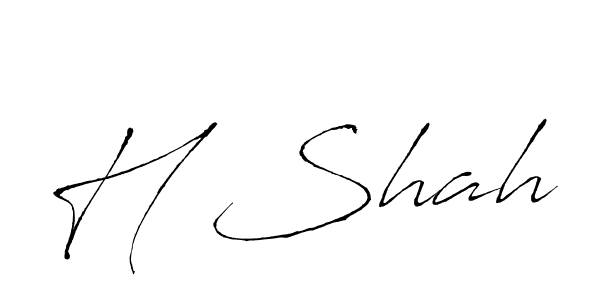 Make a beautiful signature design for name H Shah. With this signature (Antro_Vectra) style, you can create a handwritten signature for free. H Shah signature style 6 images and pictures png