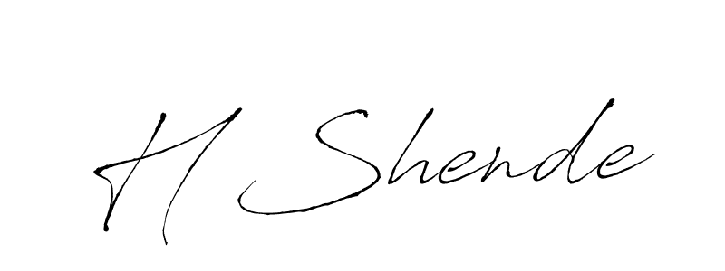 How to make H Shende name signature. Use Antro_Vectra style for creating short signs online. This is the latest handwritten sign. H Shende signature style 6 images and pictures png