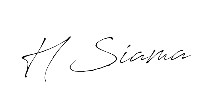 The best way (Antro_Vectra) to make a short signature is to pick only two or three words in your name. The name H Siama include a total of six letters. For converting this name. H Siama signature style 6 images and pictures png