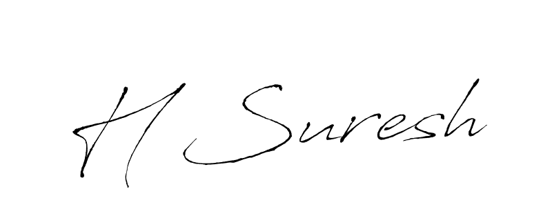 The best way (Antro_Vectra) to make a short signature is to pick only two or three words in your name. The name H Suresh include a total of six letters. For converting this name. H Suresh signature style 6 images and pictures png