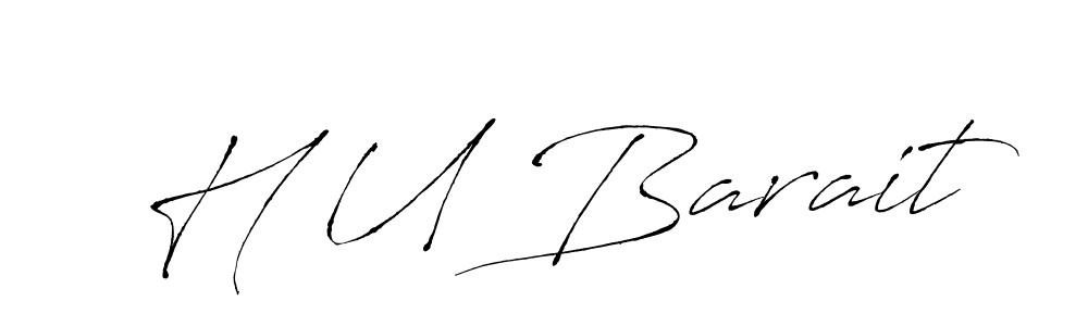 Make a beautiful signature design for name H U Barait. With this signature (Antro_Vectra) style, you can create a handwritten signature for free. H U Barait signature style 6 images and pictures png