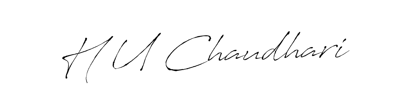 Use a signature maker to create a handwritten signature online. With this signature software, you can design (Antro_Vectra) your own signature for name H U Chaudhari. H U Chaudhari signature style 6 images and pictures png