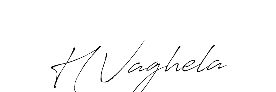 How to make H Vaghela name signature. Use Antro_Vectra style for creating short signs online. This is the latest handwritten sign. H Vaghela signature style 6 images and pictures png