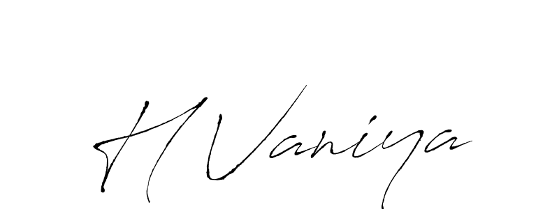 Use a signature maker to create a handwritten signature online. With this signature software, you can design (Antro_Vectra) your own signature for name H Vaniya. H Vaniya signature style 6 images and pictures png