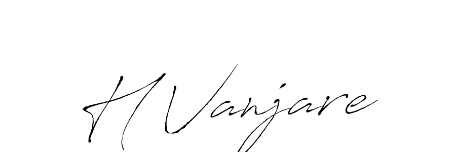 Create a beautiful signature design for name H Vanjare. With this signature (Antro_Vectra) fonts, you can make a handwritten signature for free. H Vanjare signature style 6 images and pictures png