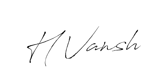 Create a beautiful signature design for name H Vansh. With this signature (Antro_Vectra) fonts, you can make a handwritten signature for free. H Vansh signature style 6 images and pictures png