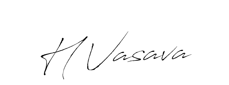 How to make H Vasava name signature. Use Antro_Vectra style for creating short signs online. This is the latest handwritten sign. H Vasava signature style 6 images and pictures png