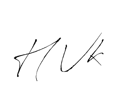 H Vk stylish signature style. Best Handwritten Sign (Antro_Vectra) for my name. Handwritten Signature Collection Ideas for my name H Vk. H Vk signature style 6 images and pictures png