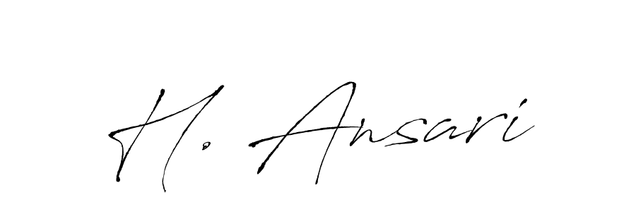 Make a beautiful signature design for name H. Ansari. With this signature (Antro_Vectra) style, you can create a handwritten signature for free. H. Ansari signature style 6 images and pictures png