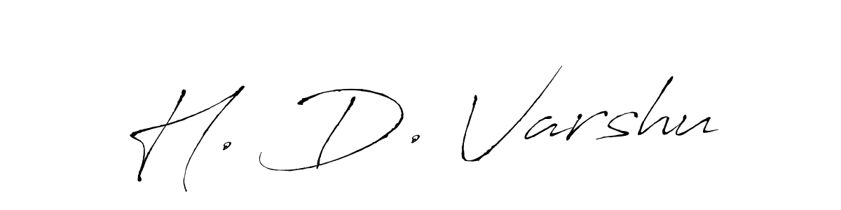 The best way (Antro_Vectra) to make a short signature is to pick only two or three words in your name. The name H. D. Varshu include a total of six letters. For converting this name. H. D. Varshu signature style 6 images and pictures png